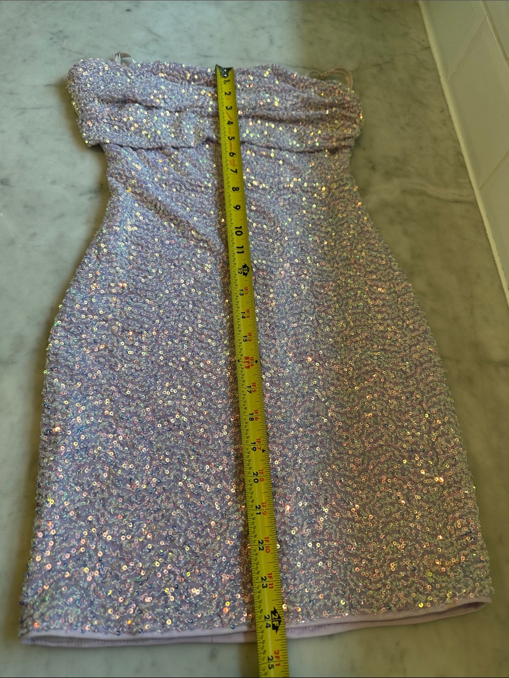 Windsor Iridescent Sparkling Lavender Sequin Mini Dress Size Medium - Picture 8 of 8
